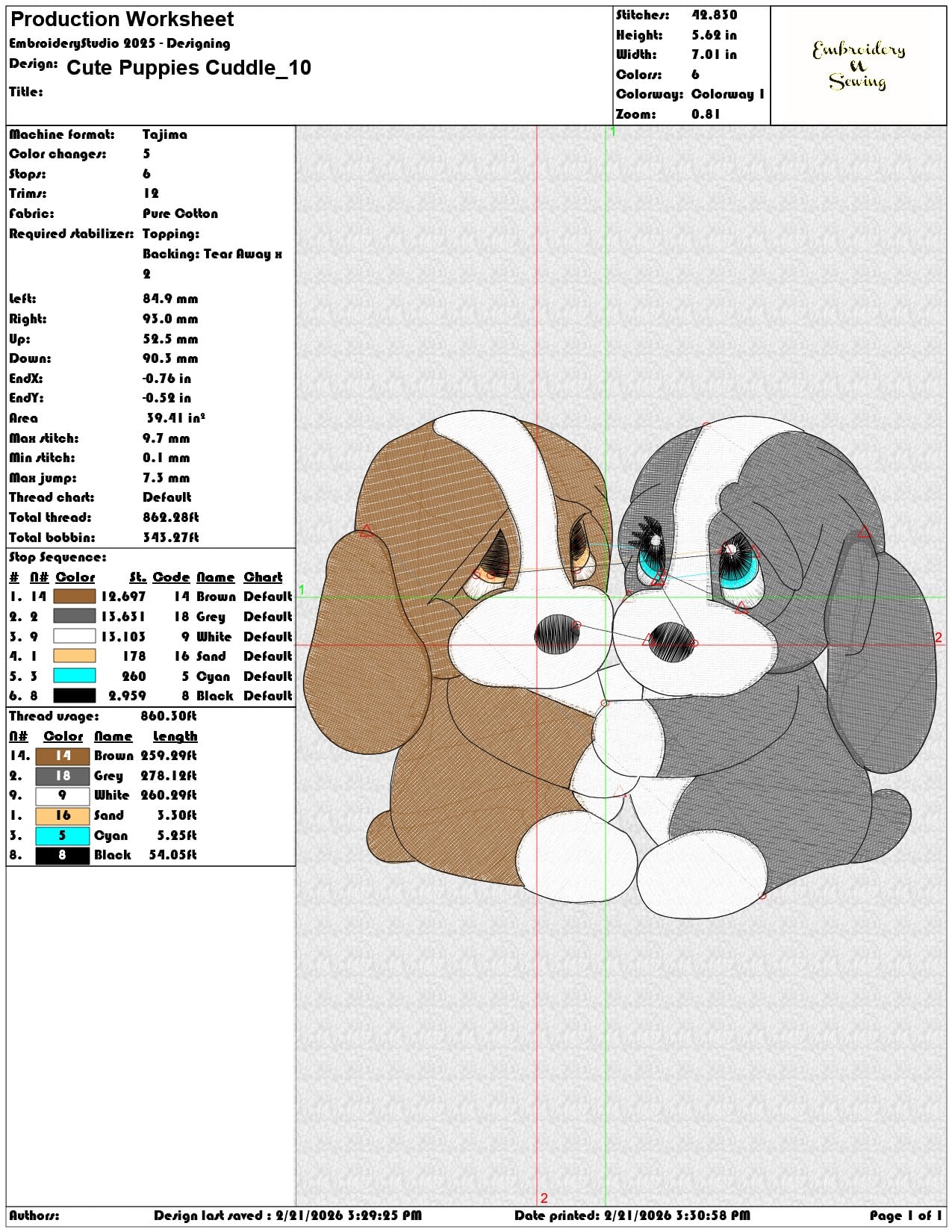 Cute Puppies Cuddle   - Elegant embroidery design file - instant download — view 3