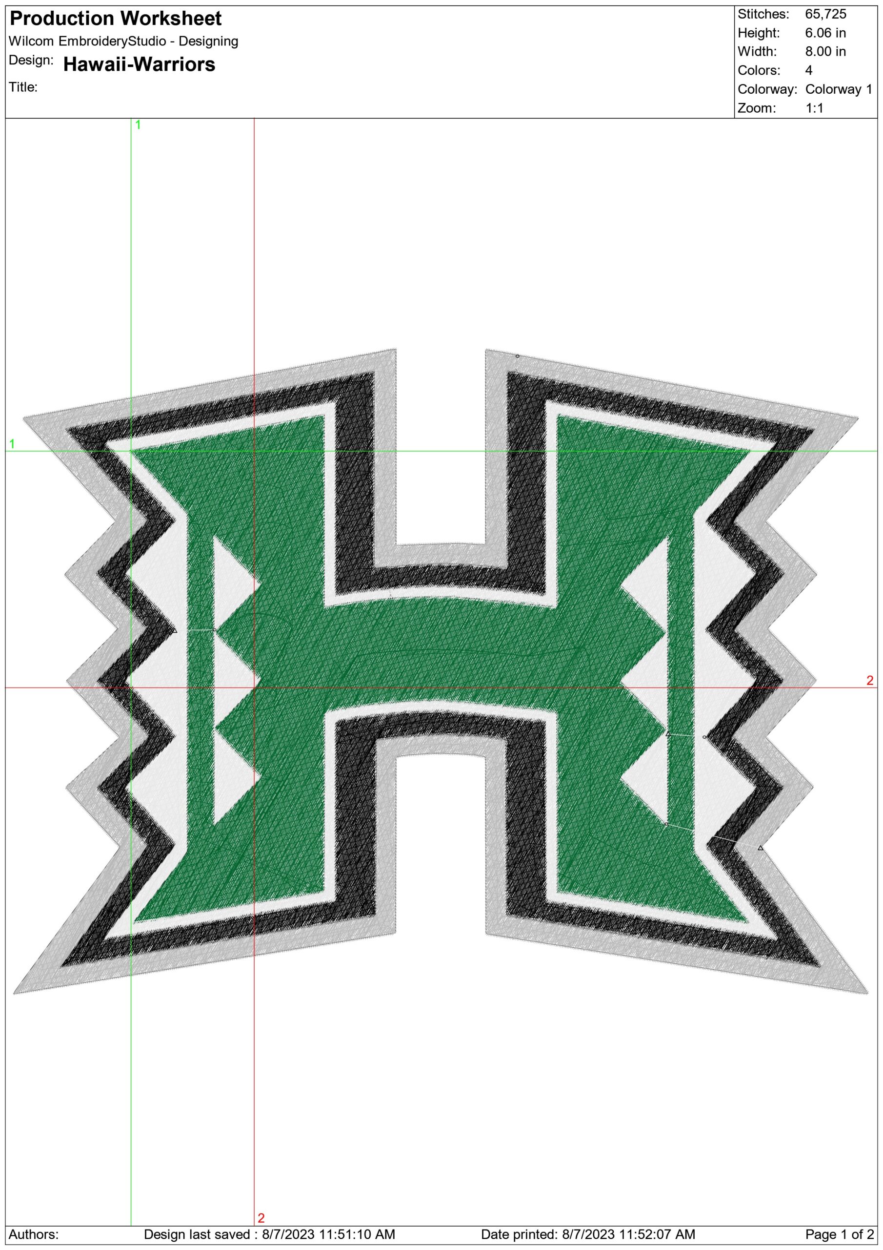 Hawaii Warriors embroidery design, University of Hawaii, embroidery machine pattern embroidery file instant download — view 2