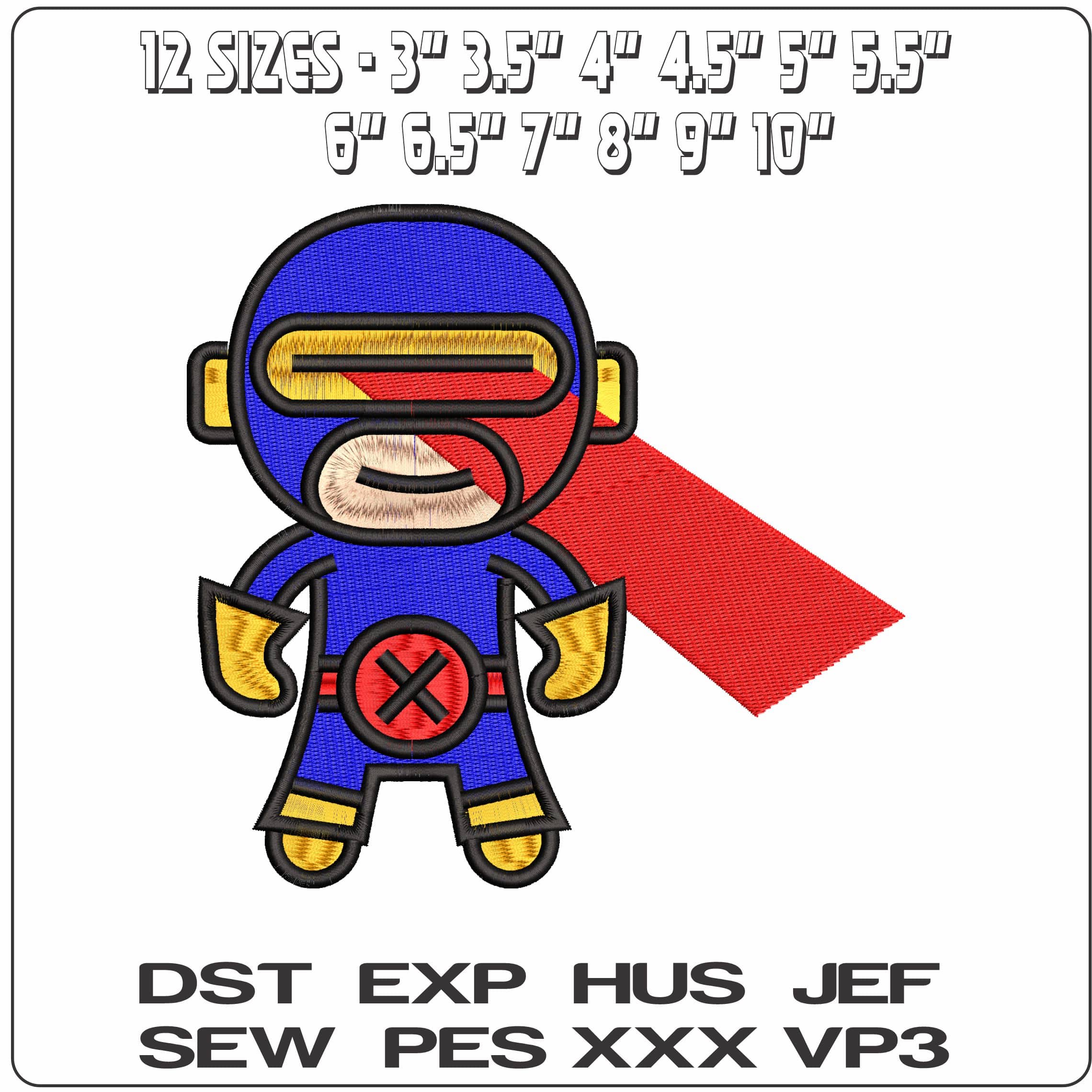 Cyclops X men   - Elegant embroidery design file - instant download — view 2