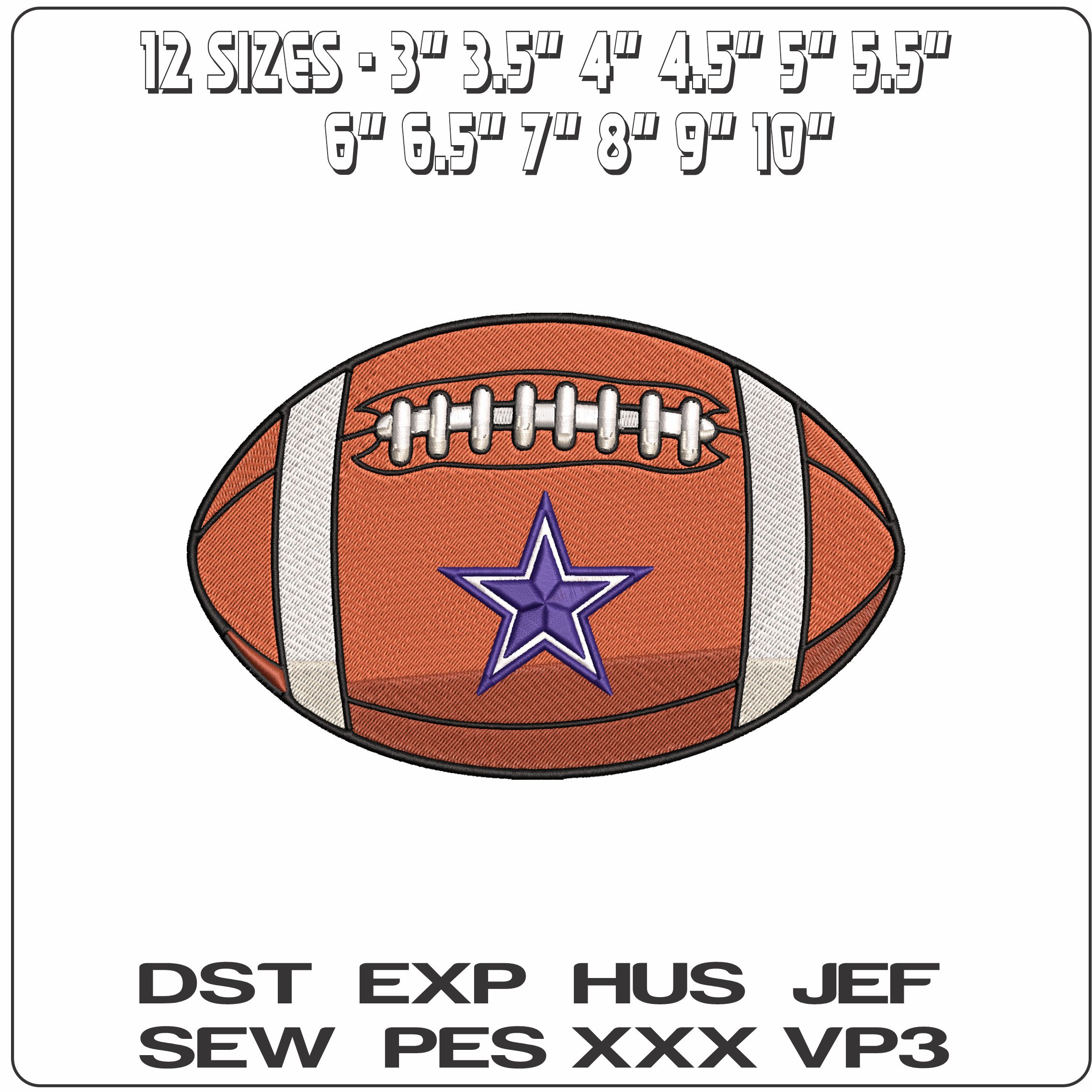 Dallas Cowboys American Football NFL   - Elegant embroidery design file - instant download — view 2
