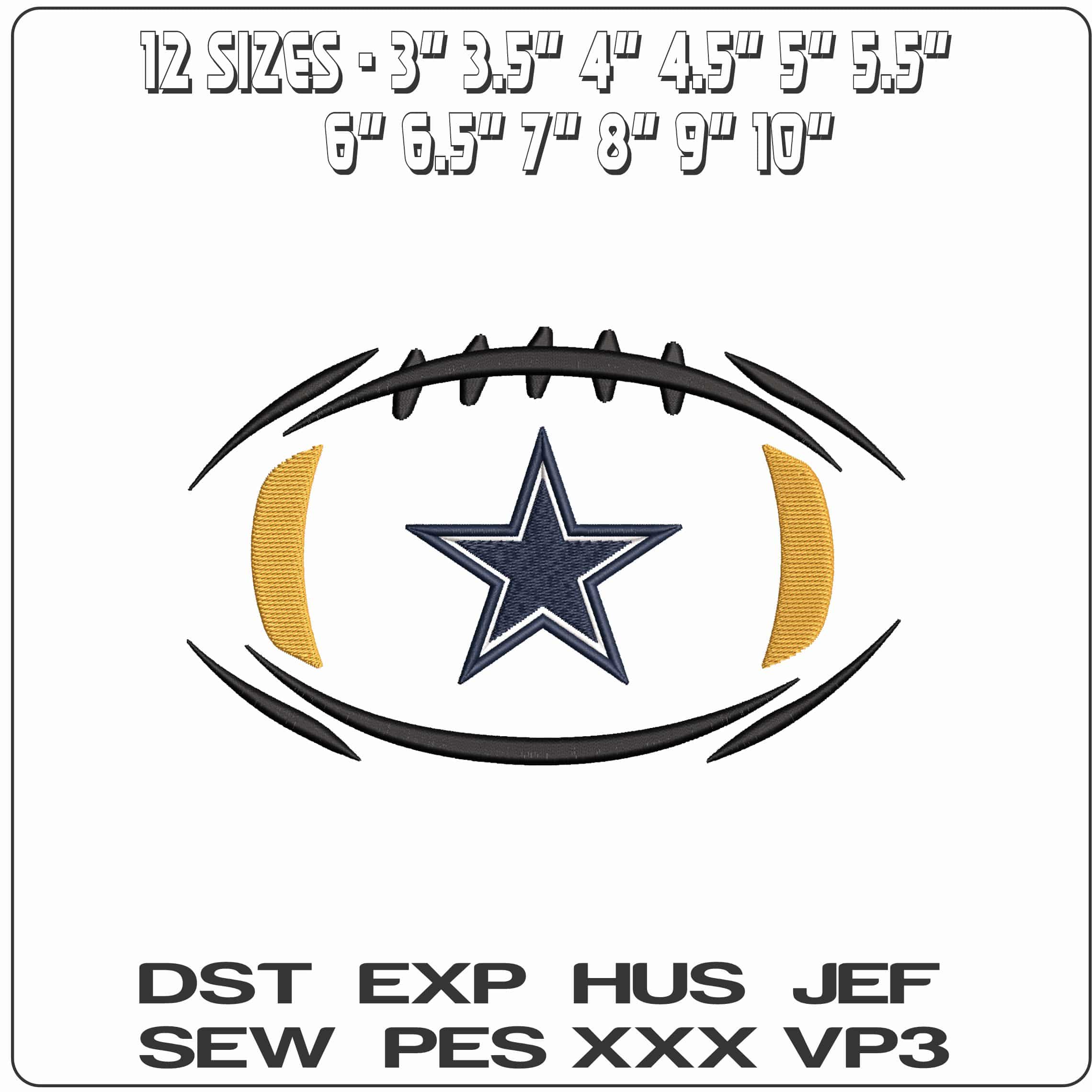 Dallas Cowboys in Football NFL   - Elegant embroidery design file - instant download — view 2
