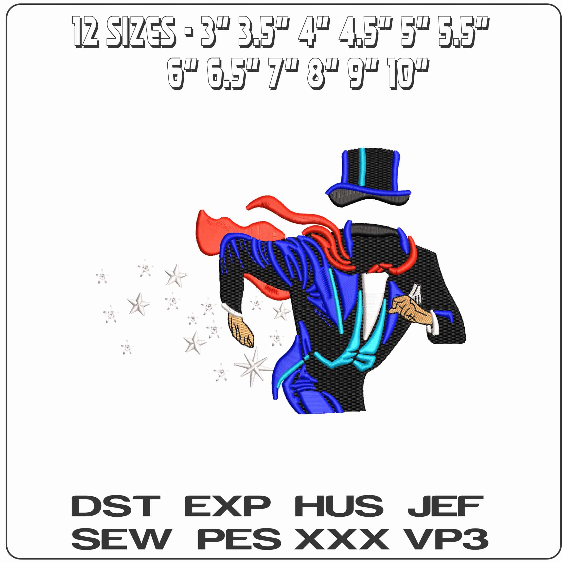 Dandy Hats El Mago   - Elegant embroidery design file - instant download — view 2