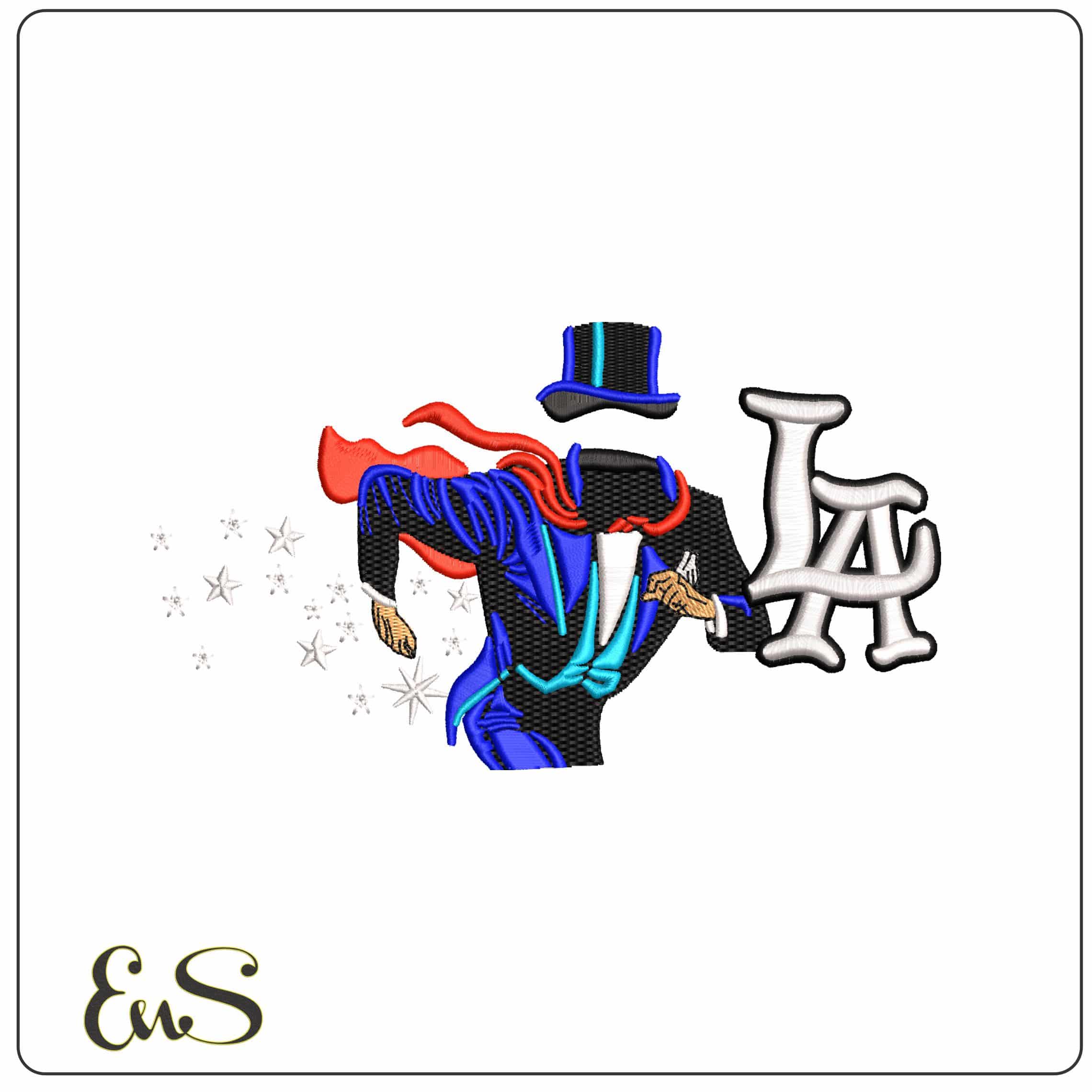 Dandy Hats El Mago LA   - Elegant embroidery design file - instant download
