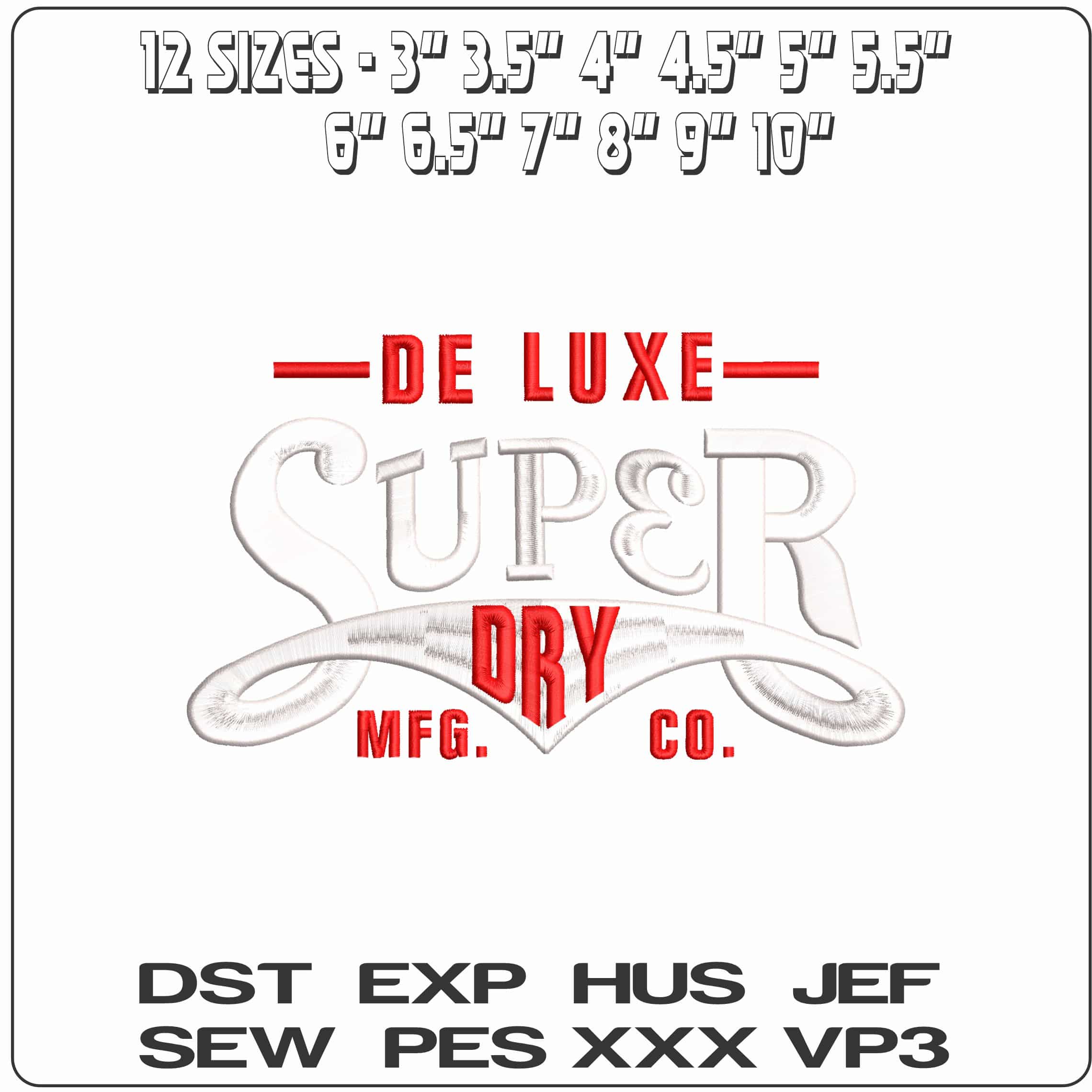 De Lux Super Dry   - Elegant embroidery design file - instant download — view 2