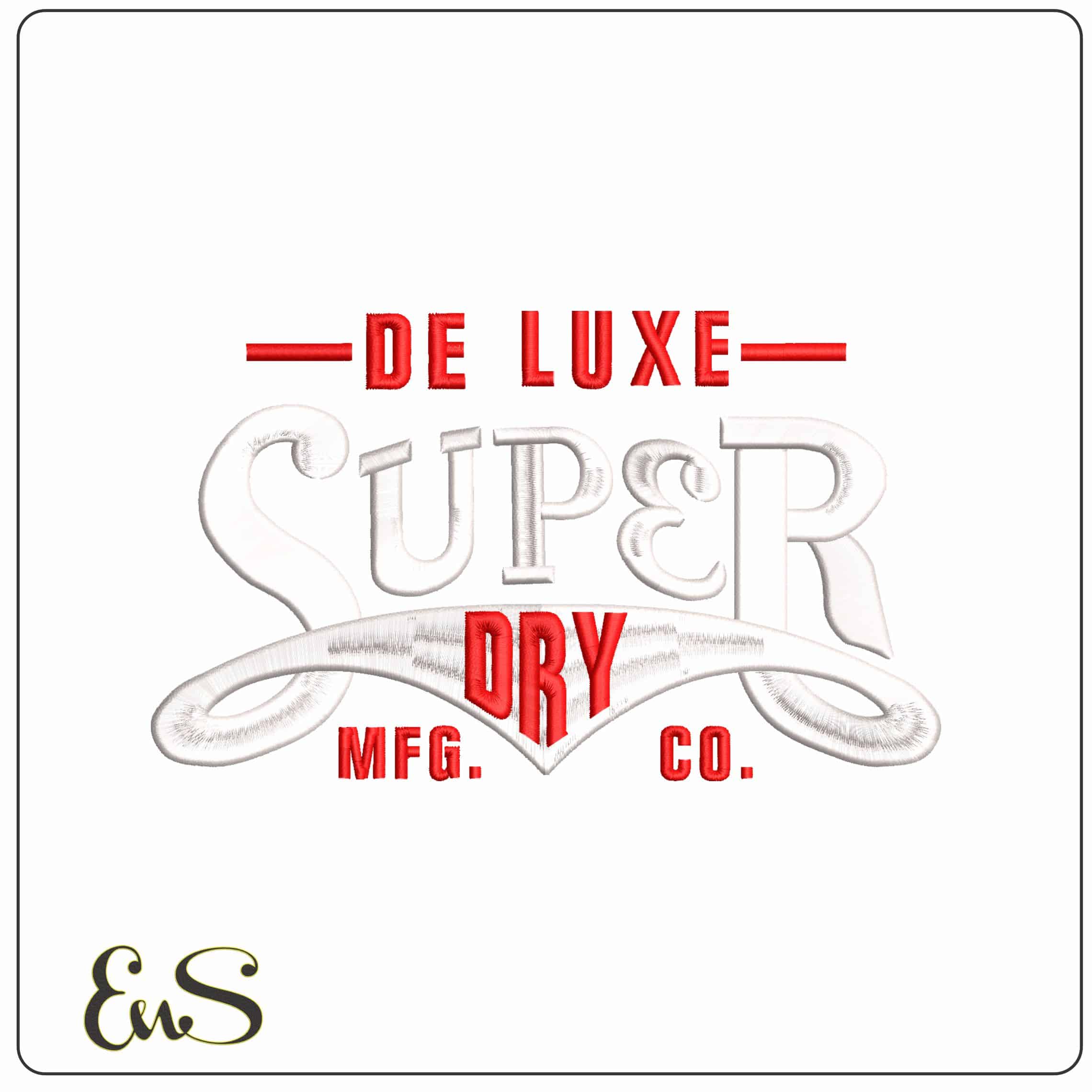 De Lux Super Dry   - Elegant embroidery design file - instant download