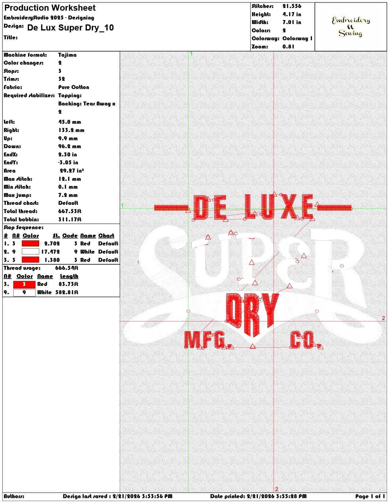 De Lux Super Dry   - Elegant embroidery design file - instant download — view 3