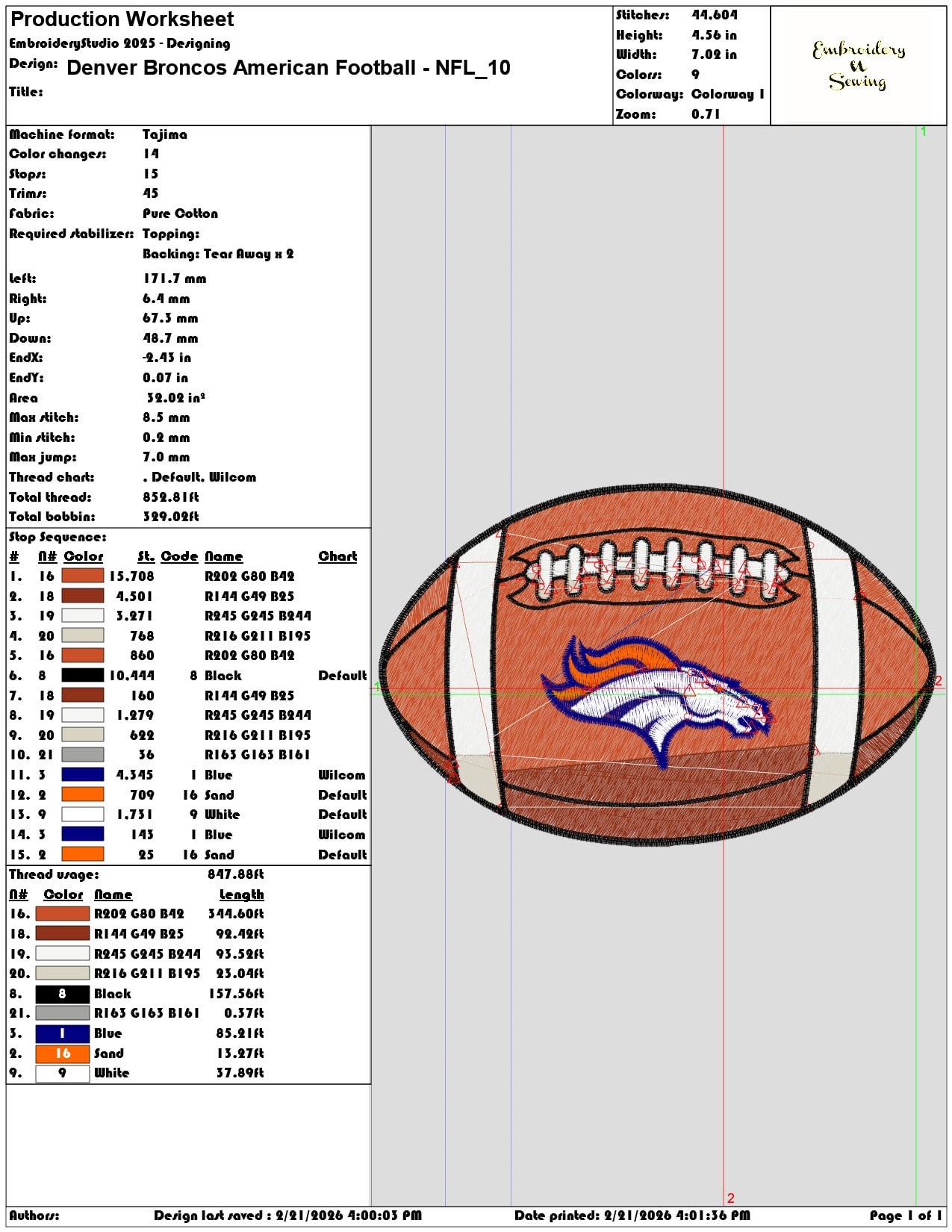 Denver Broncos American Football NFL   - Elegant embroidery design file - instant download — view 3
