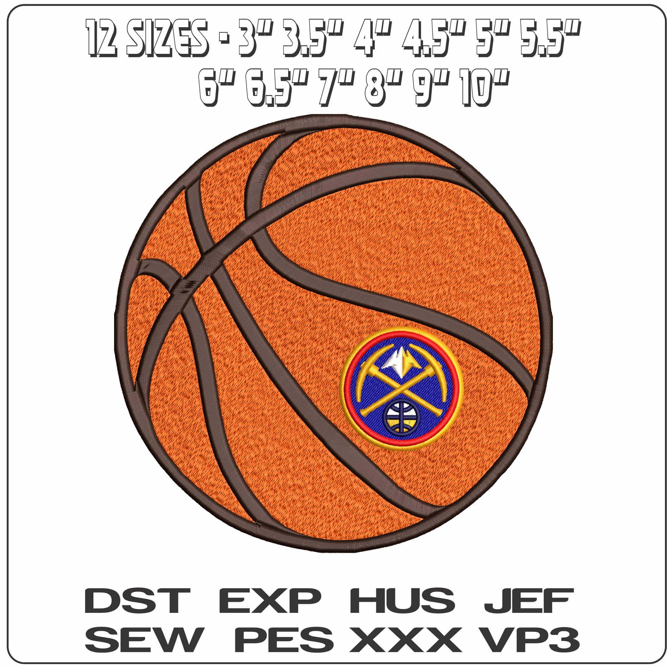 Denver Nuggets Basketball NBA   - Elegant embroidery design file - instant download — view 2