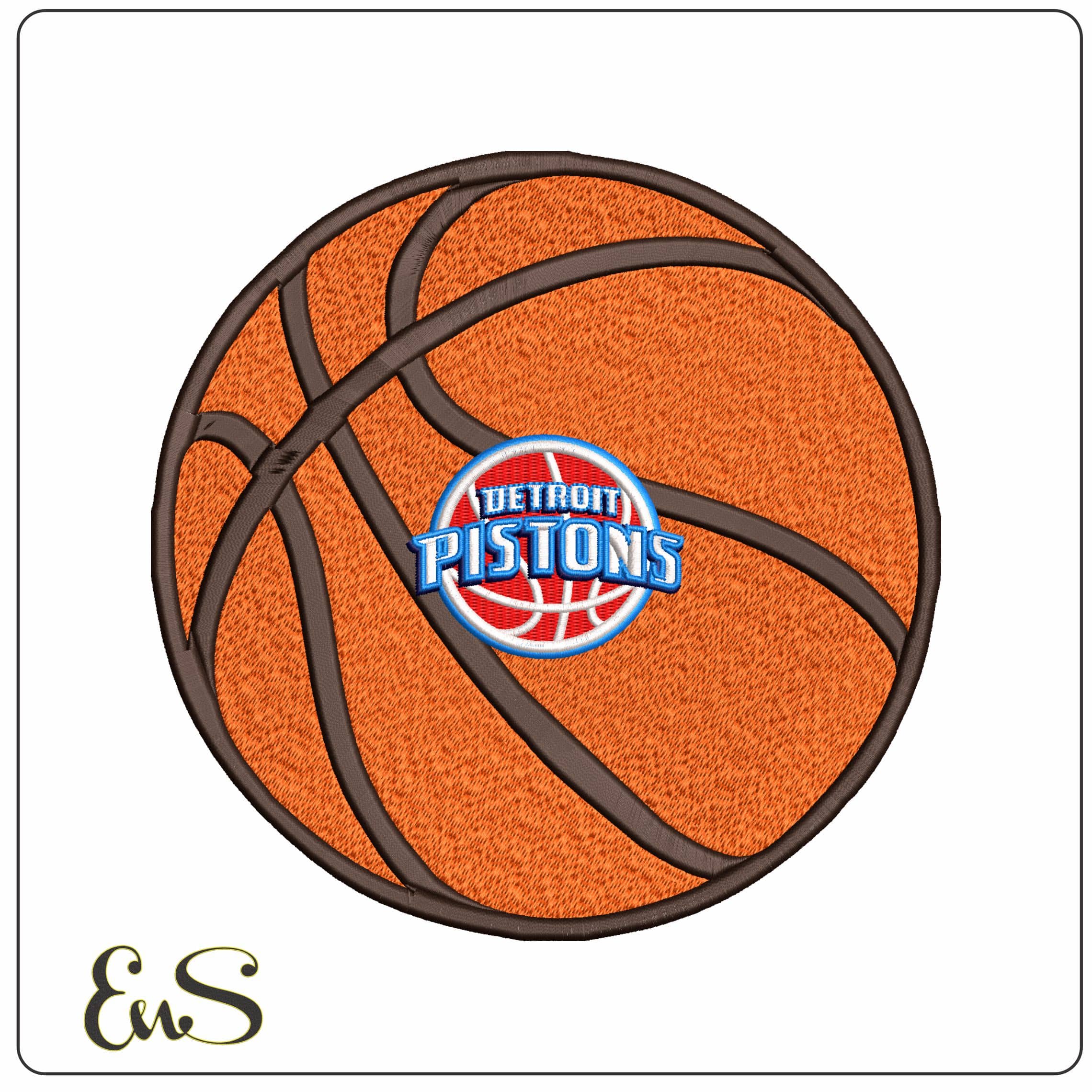 Detroit Pistons Basketball NBA   - Elegant embroidery design file - instant download