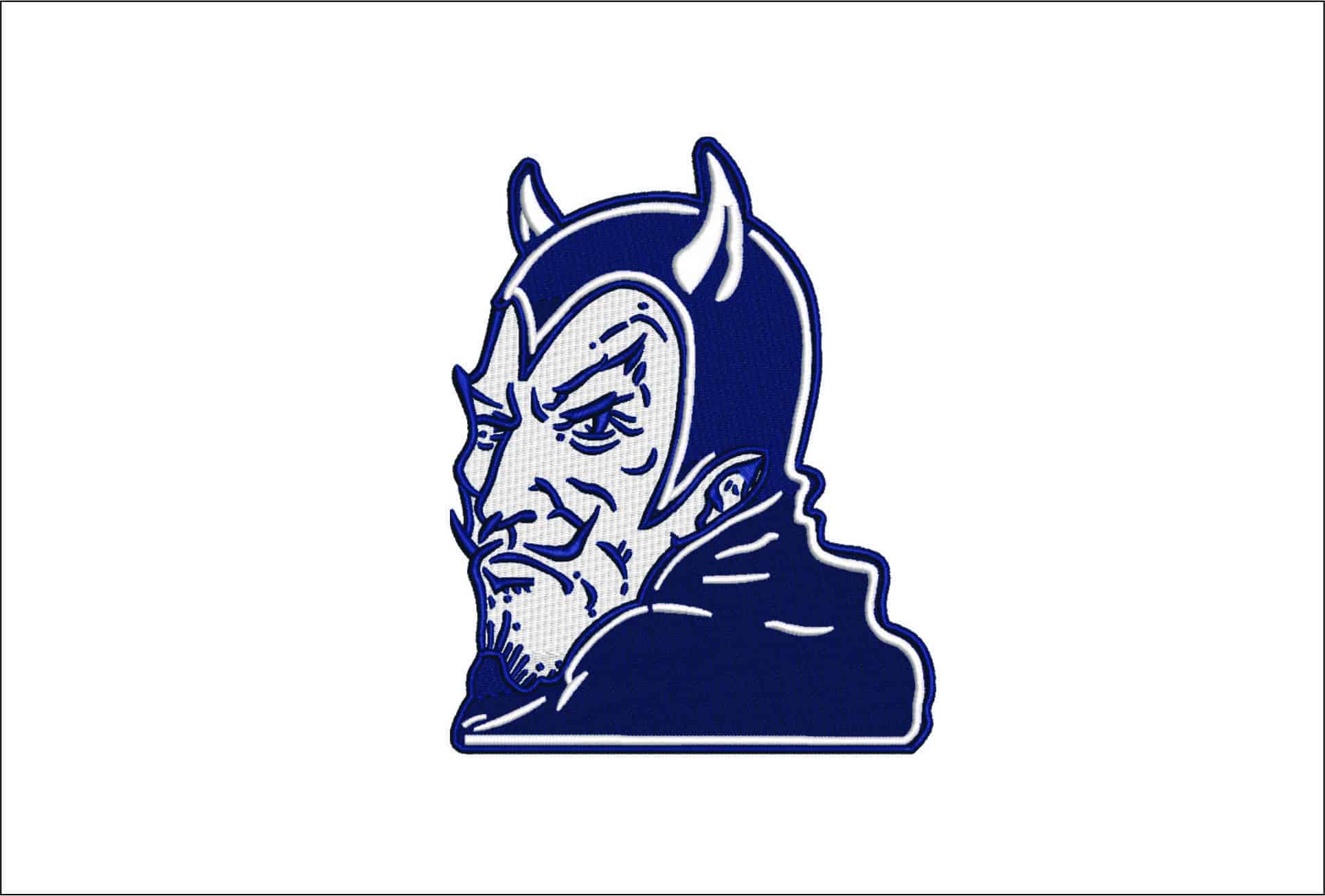 Devil face Mascot 1947   - Elegant embroidery design file - instant download