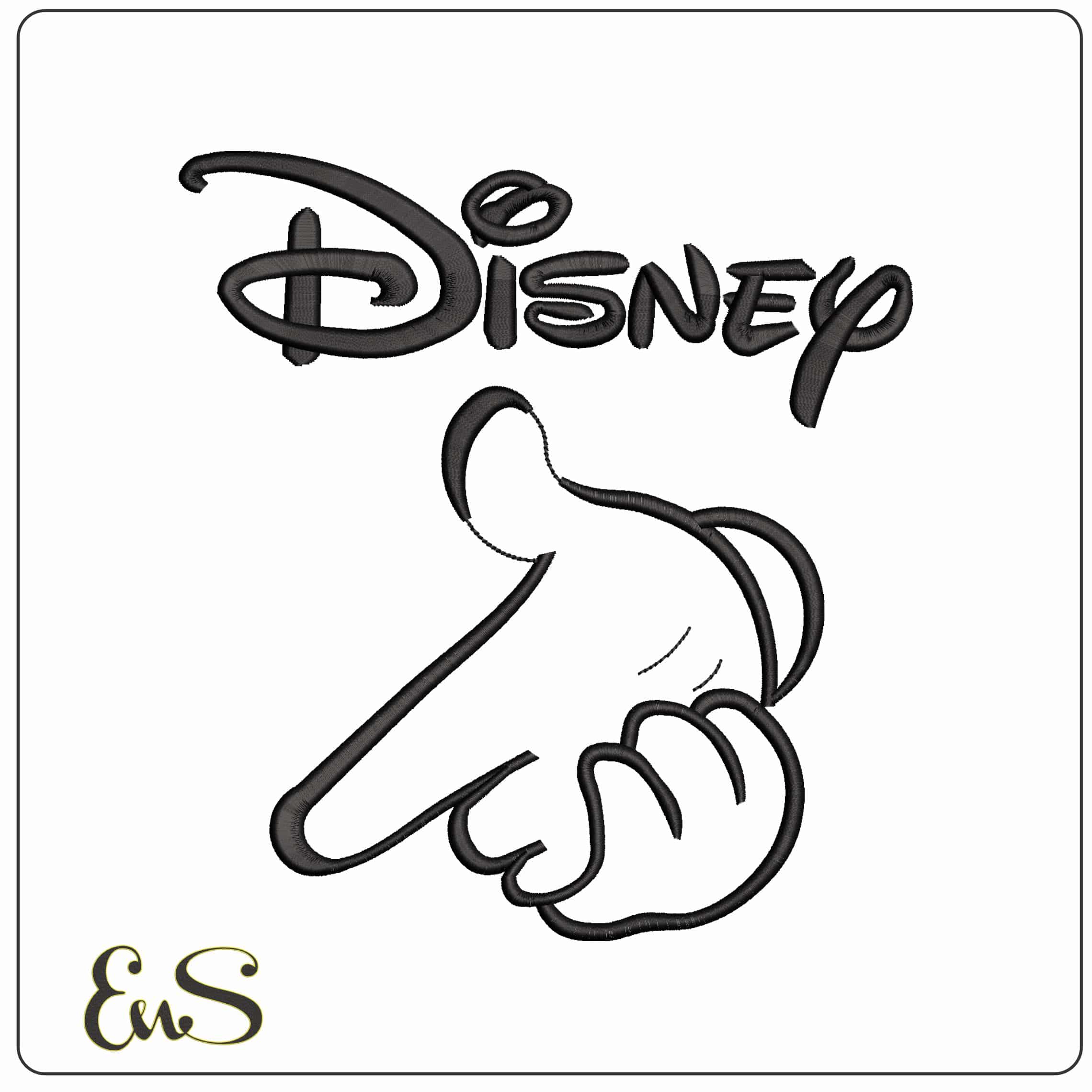 Disney with Mickey Mouse hands Point Outline Disney   - Elegant embroidery design file - instant download