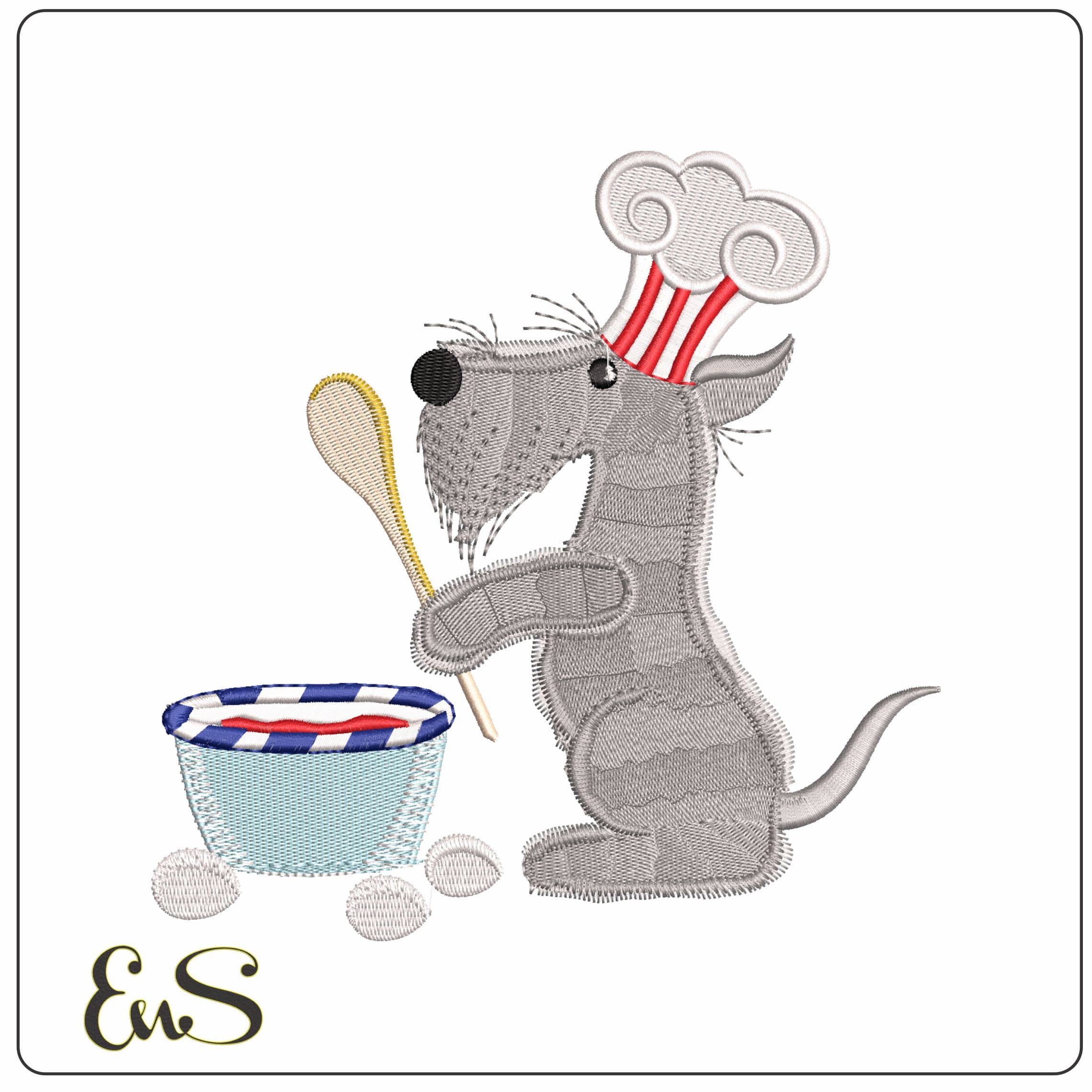 Dog Chef   - Elegant embroidery design file - instant download