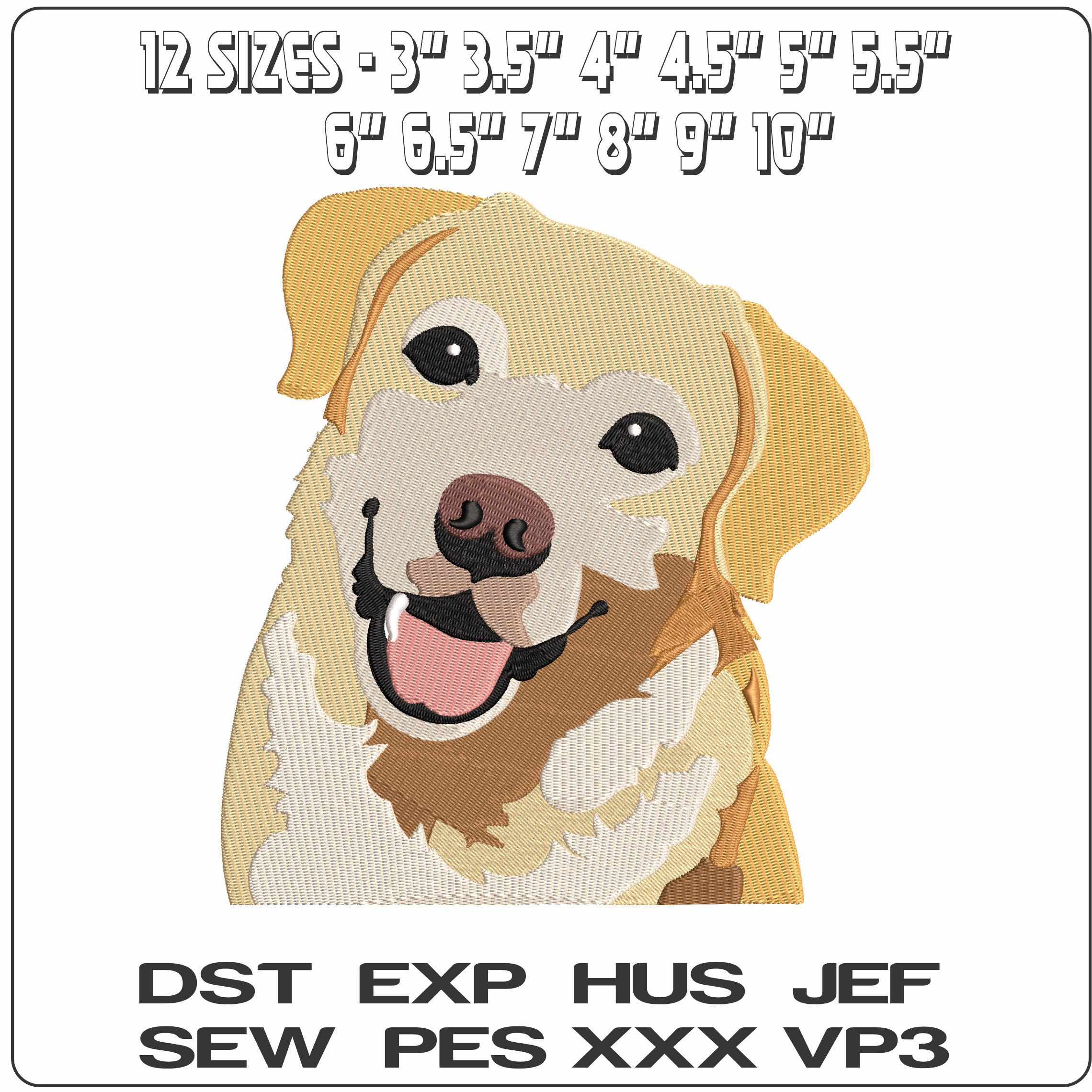 Dog Face  - Elegant embroidery design file - instant download — view 2