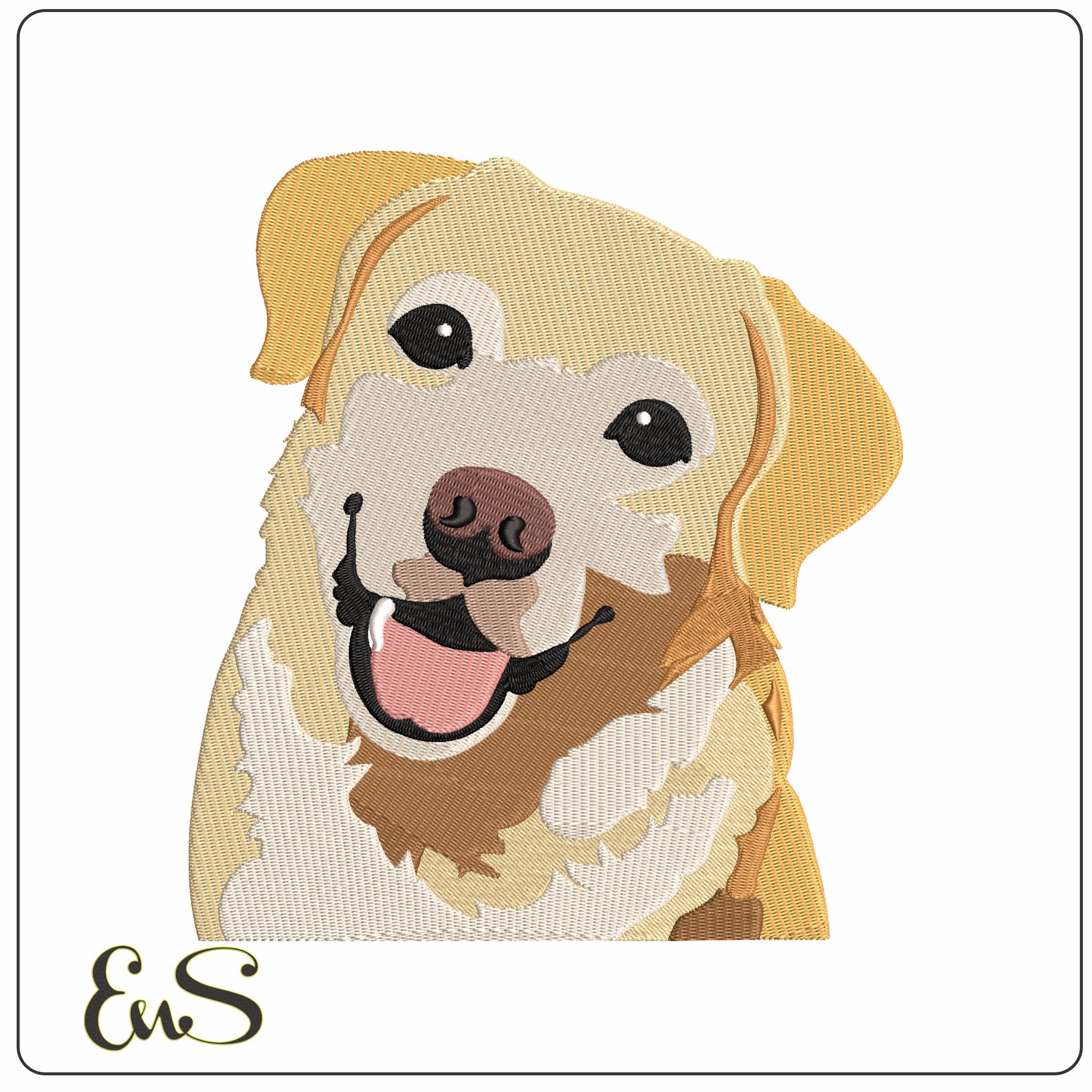 Dog Face  - Elegant embroidery design file - instant download
