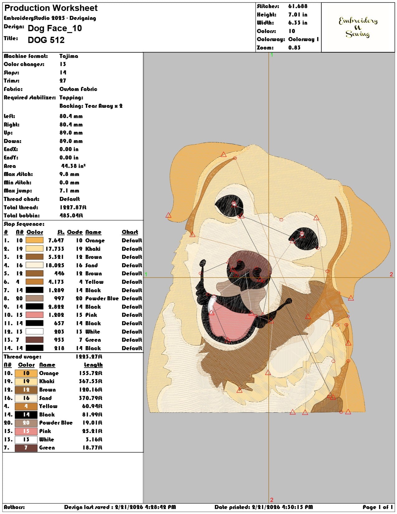Dog Face  - Elegant embroidery design file - instant download — view 3