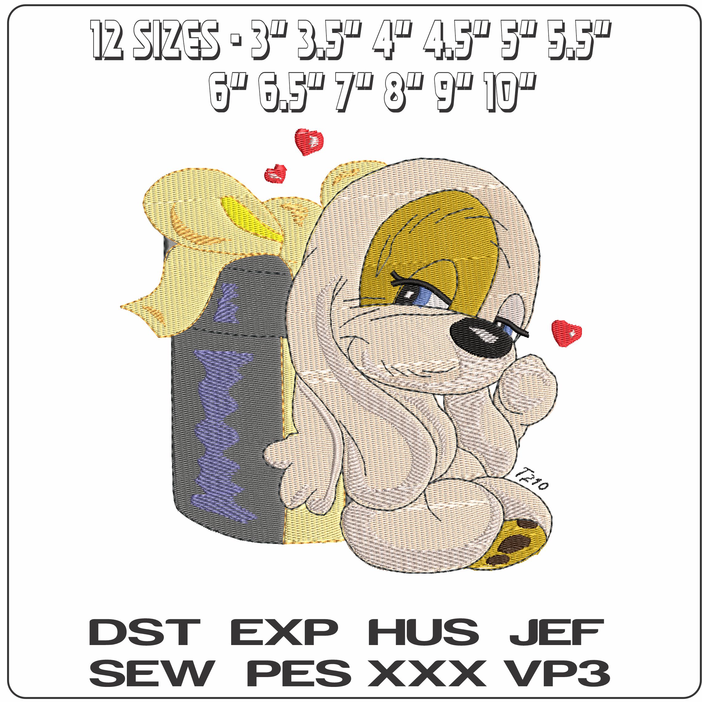 Dog in Love  - Elegant embroidery design file - instant download — view 2