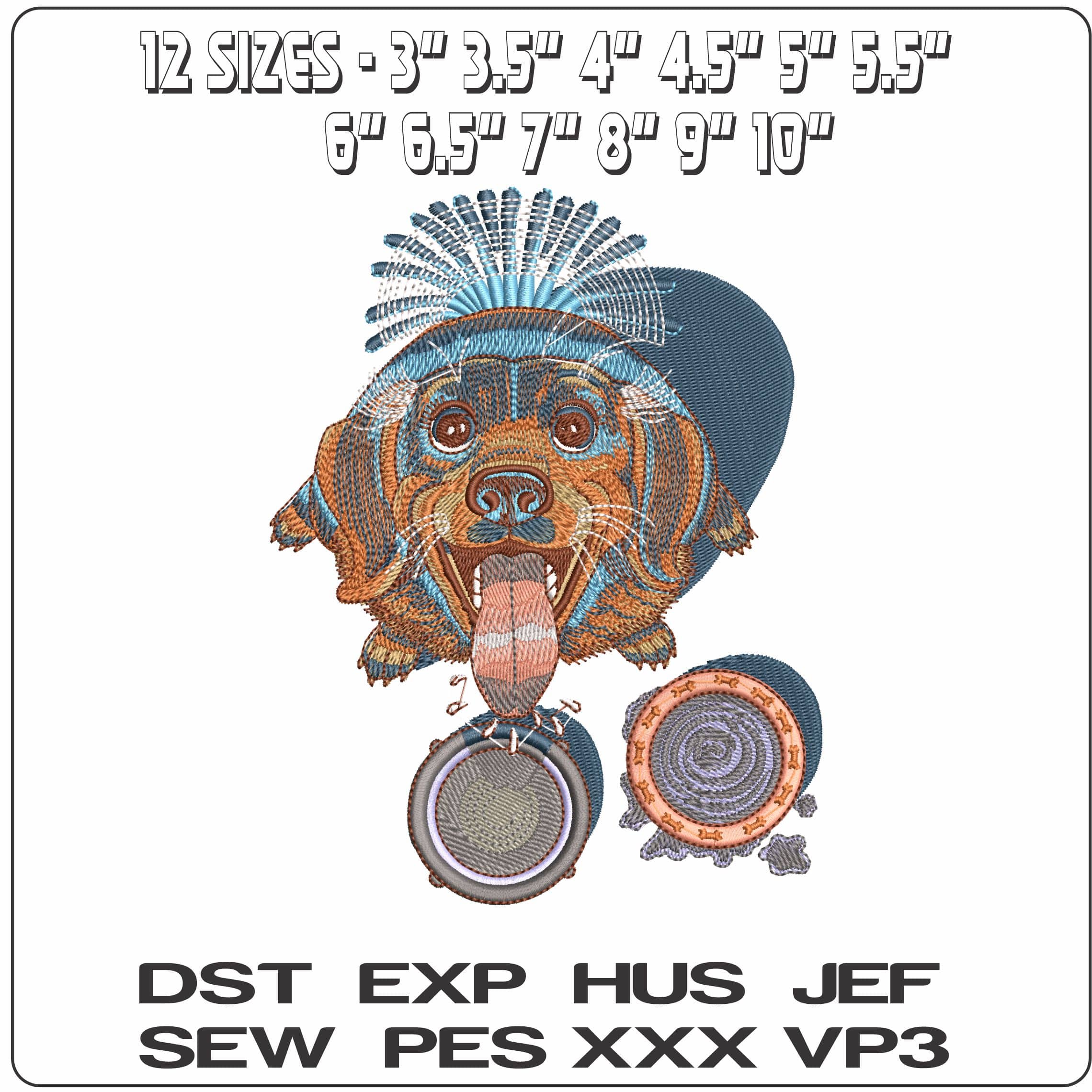 Dog ready for food  - Elegant embroidery design file - instant download — view 2